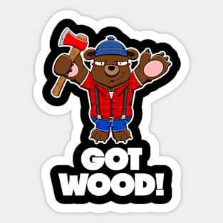 I won't eat you! - Got wood axe Sticker